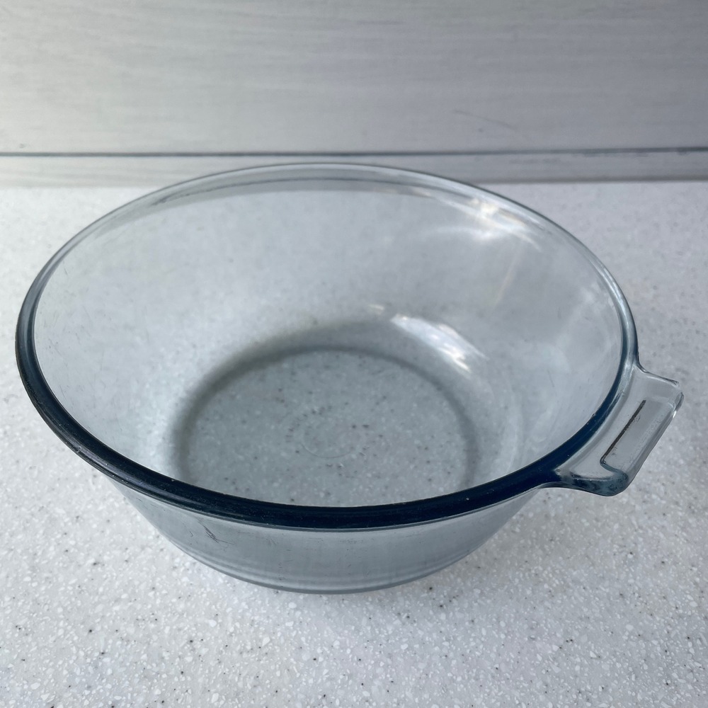 Vintage Pyrex Flameware Blue Glass Saucepan Bowl 833-B 1.5 Quart Made in USA